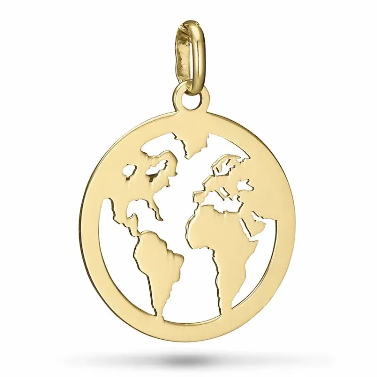Kollektionsprøve world vedhæng i 9 karat guld