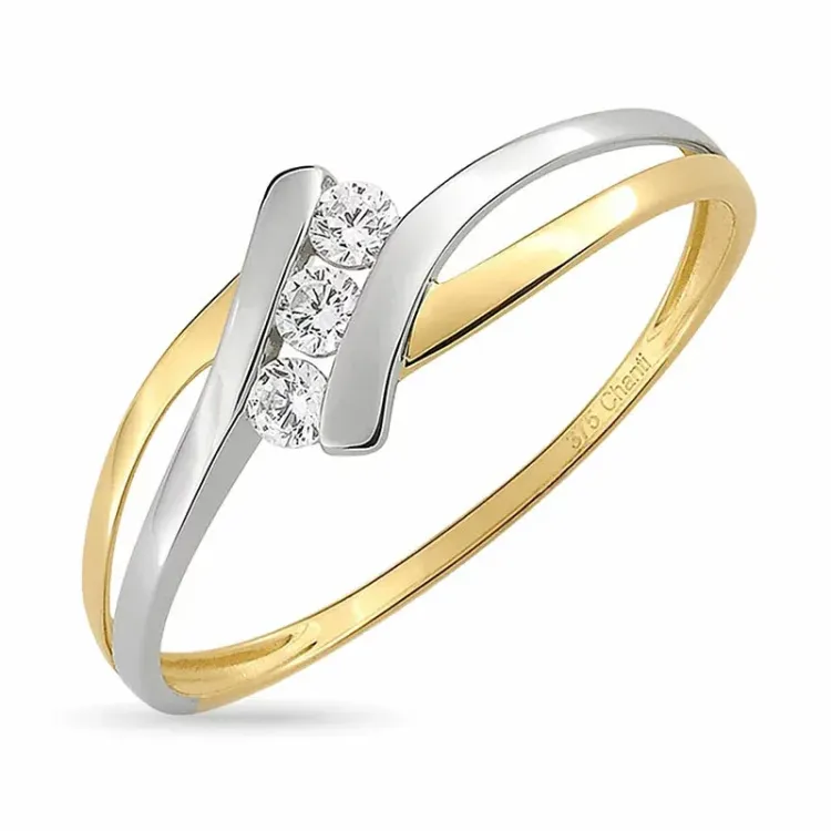 Kollektionsprøve ring i 9 karat guld med rhodium