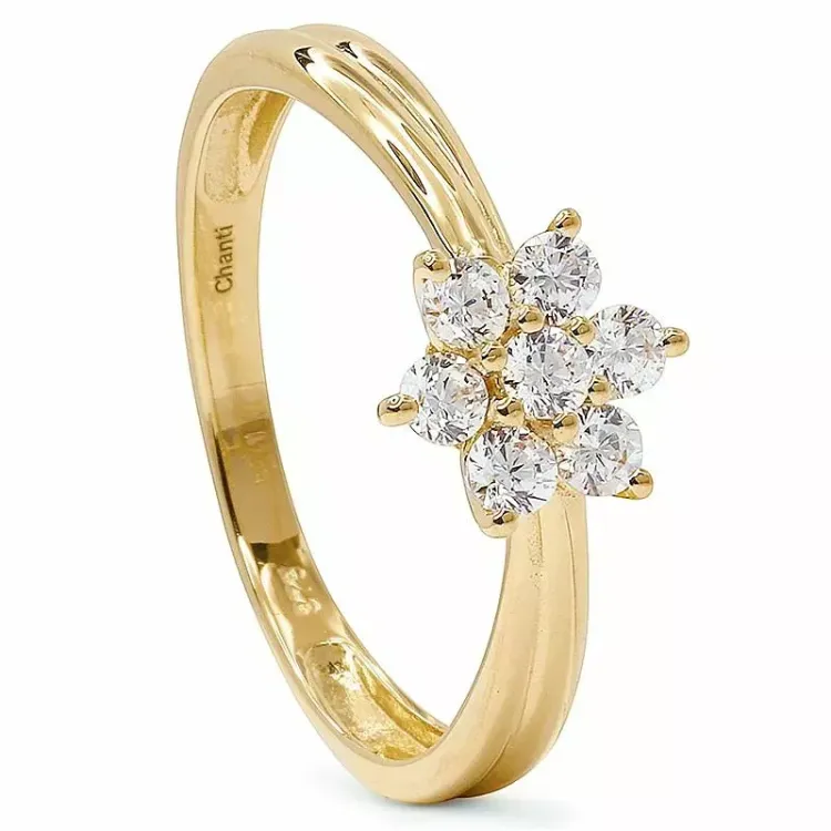 Kollektionsprøve blomster ring i 9 karat guld
