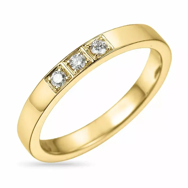 Kollektionsprøve alliancering i 14 karat guld 0,09 ct
