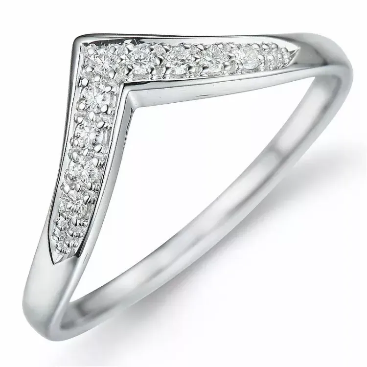 Kollektionsprøve diamant ring i 9 karat hvidguld 0,11 ct