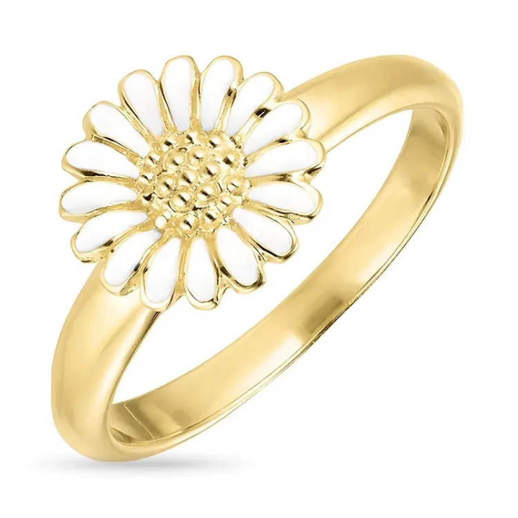 Kollektionsprøve marguerit ring i forgyldt sølv - Matilda