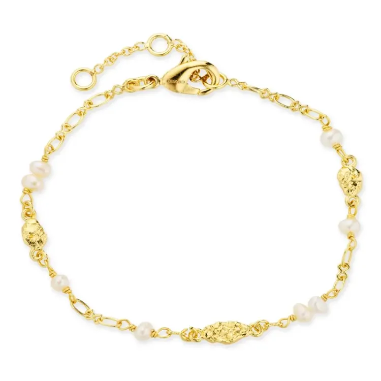 Kollektionsprøve perle armbånd i forgyldt messing - Eliné