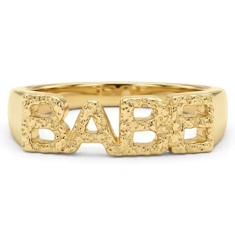 Kollektionsprøve babe ring i forgyldt messing