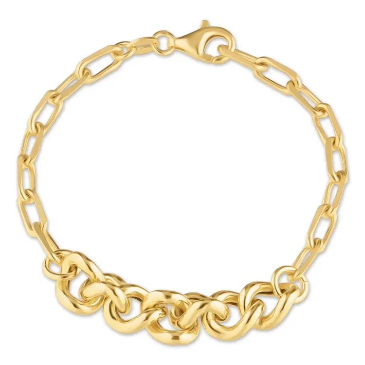Kollektionsprøve panserarmbånd i forgyldt sølv x 8,3 mm