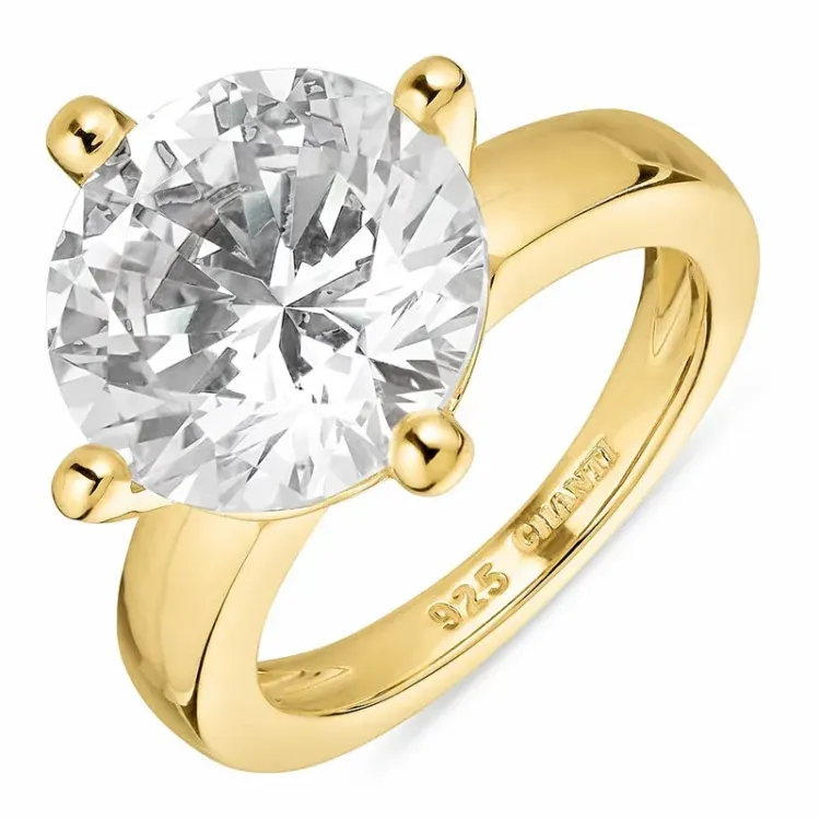 Kollektionsprøve zirkon ring i forgyldt sølv