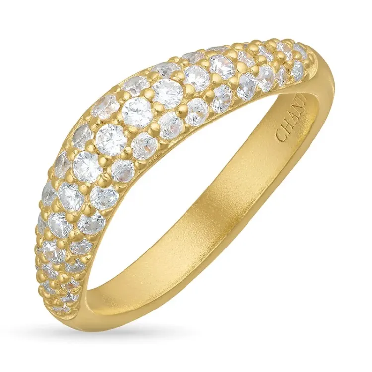 Kollektionsprøve zirkon ring i forgyldt sølv - Lumé Illume