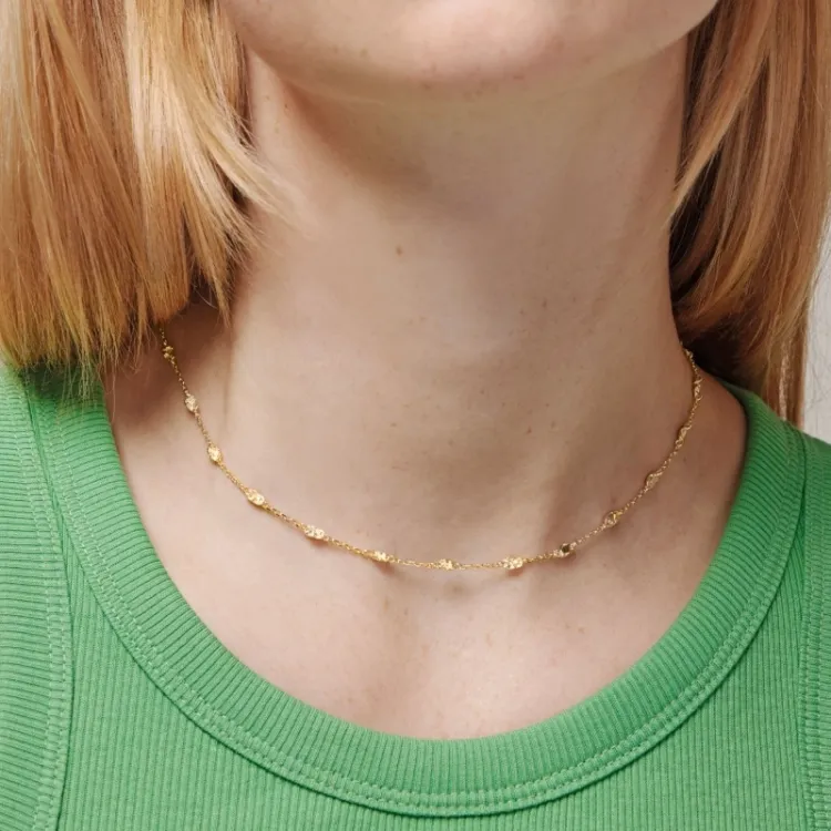 Enamel Kia halskæde i forgyldt sølv