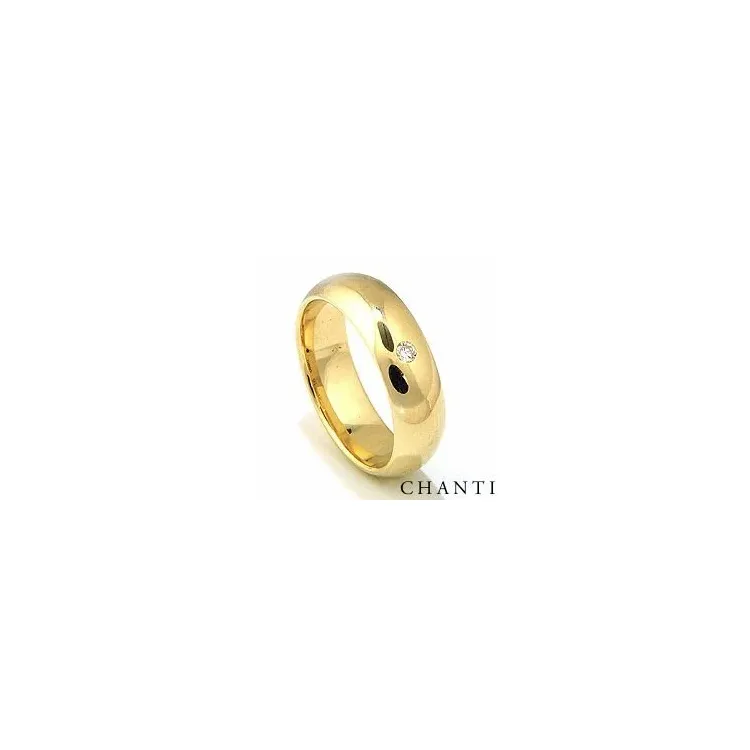 Vielsesring i 14 karat guld 0,05 ct