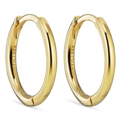 14 mm creoler i forgyldt sølv - Lumé Essence