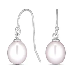 7-7,5 mm perleøreringe i rhodineret sølv