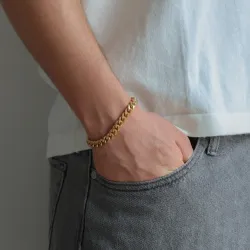 Nordahl andersen armbånd i forgyldt stål