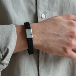 Nordahl andersen sort armbånd i læder