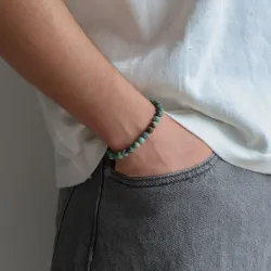 Nordahl andersen armbånd i stål mørk grøn turkis