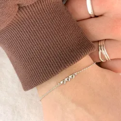 børne Nordahl Andersen hjerte armbånd i rhodineret sølv