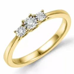 Diamantring i 14 karat guld.- og hvidguld 0,06 ct 0,03 ct