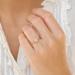rund diamantring i 14 karat guld 0,20 ct 0,15 ct