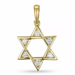 Davidstjerne diamantvedhæng i 14 karat guld.- og hvidguld 0,18 ct