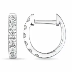 11 mm diamant creoler i 14 karat hvidguld med diamant 