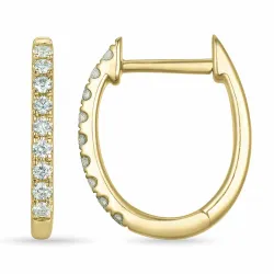 10 mm creoler i 14 karat guld med diamant