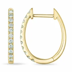 12 mm creoler i 14 karat guld med diamant