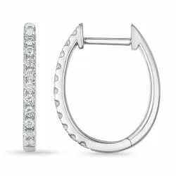 12 mm creoler i 14 karat hvidguld med diamant 
