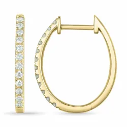 14 mm creoler i 14 karat guld med diamant 