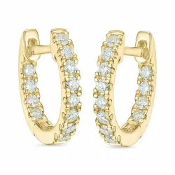 12 mm diamant creoler i 14 karat guld med diamant