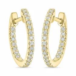 15 mm diamant creoler i 14 karat guld med diamant