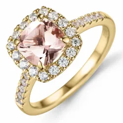 morganit diamantring i 14 karat guld 1,25 ct 0,44 ct