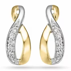 infinity diamant øreringe i 14 karat guld og hvidguld med diamant 