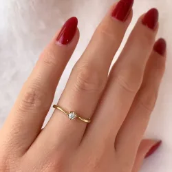 0,10 ct diamant solitairering i 14 karat guld 0,10 ct