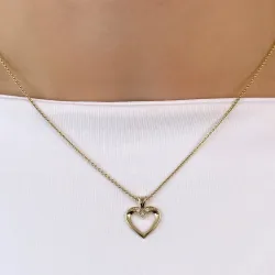 hjerte diamant vedhæng i 14 karat guld 0,041 ct