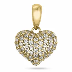 hjerte diamant vedhæng i 14 karat guld 0,288 ct