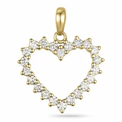 hjerte diamant vedhæng i 14 karat guld 0,33 ct
