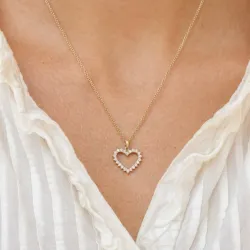 hjerte diamant vedhæng i 14 karat guld 0,33 ct