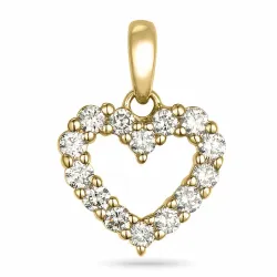 hjerte diamant vedhæng i 14 karat guld 0,25 ct