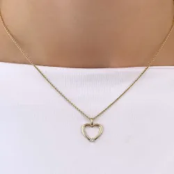 hjerte diamant vedhæng i 14 karat guld 0,019 ct