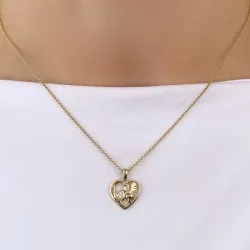 engel diamant vedhæng i 14 karat guld 0,021 ct