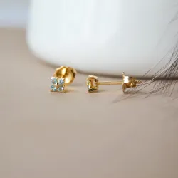 blomster topas øreringe i 14 karat guld med topas 