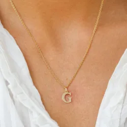 bogstav G vedhæng i 9 karat guld - My Letter