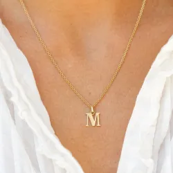 bogstav M vedhæng i 9 karat guld - My Letter