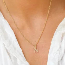 bogstav N vedhæng i 9 karat guld - My Letter