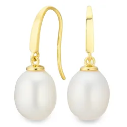 8-8,5 mm perle øreringe i 9 karat guld - Gold Collection