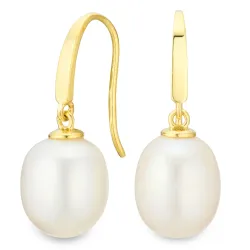 9-9,5 mm perle øreringe i 9 karat guld - Gold Collection