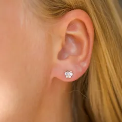 sommerfugle øreringe i 9 karat guld med zirkon - Gold Collection