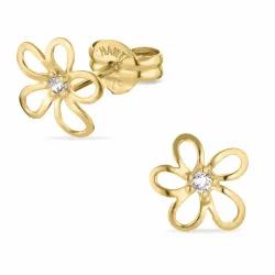 blomster øreringe i 8 karat guld med zirkon - Gold Collection