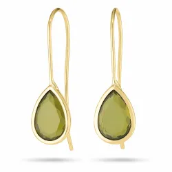 dråbe øreringe i 9 karat guld med zirkon - Gold Collection