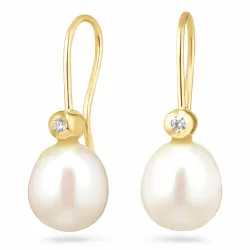 øreringe i 9 karat guld med zirkon - Gold Collection