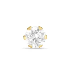 1/2 par 4 mm ørestikker i 9 karat guld med zirkon - Gold Collection